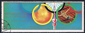 Stamp, High diving, Ajman,  , Summer