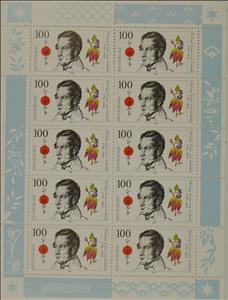 Mini Sheet, Philipp Franz von Siebold (1796-1866), Germany, Federal Republic,  , Commemoration, Explorers, Famous People, Men, Plants (Flora), Wine