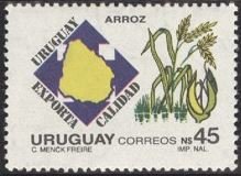 Stamp, Rice, Uruguay,  , Crops, Plants (Flora), Trade