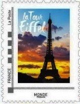 Stamp, The Eiffel Tower, France,  