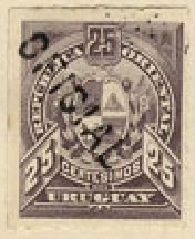 Stamp, Coat of Arms Overprinted, Uruguay,  , Numbers