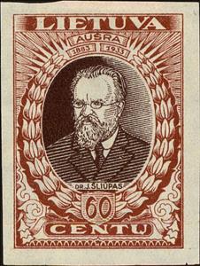 Stamp, Jonas Sliupas (1861-1944) - physician, educator, one of the, Lithuania,  , Famous People, Men, Physicists
