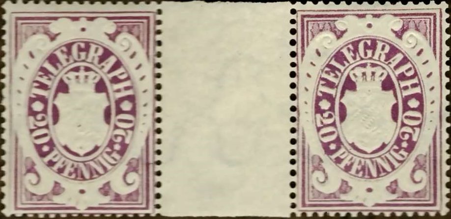 Coat of arms in oval, value in Mark currency