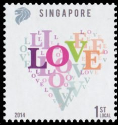Stamp, Heart, Singapore,  , Greetings