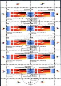 Mini Sheet, 50 Years Bonn-Copenhagen declaratios, Germany, Federal Republic,  , Anniversaries and Jubilees, Crosses, Flags, Joint Issues