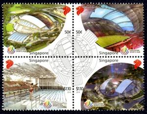 Se-tenant, Sports Facilities, Singapore,  , Diving (Sport of jumping), Stadiums