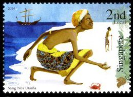 Stamp, Men and Crab, Singapore,  , Legends