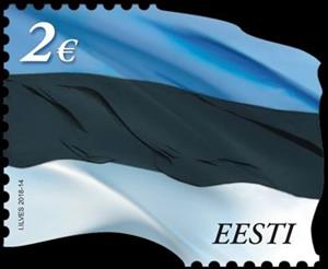 Stamp, Flag Self Adhesive (2018 Reprint), Estonia,  , Flags