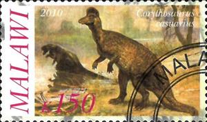 Stamp, Corythosaurus casuarius, Cinderellas,  , Dinosaurs, Prehistorical Animals