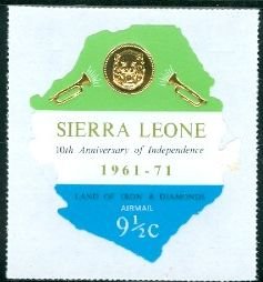 Stamp, Lion’s Head and Bugles, Sierra Leone,  , Maps