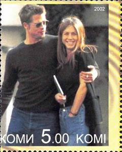 Stamp, Brat Pitt and Jennifer Aniston, Cinderellas,  , Actors, Famous People