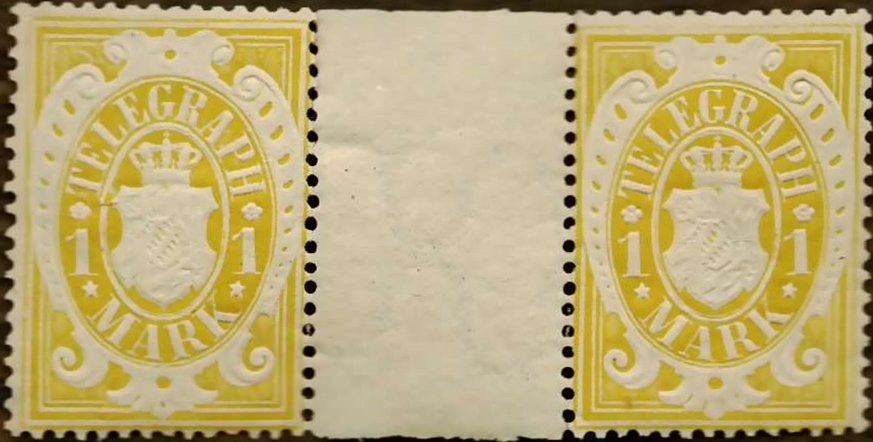 Coat of arms in oval, value in Mark currency
