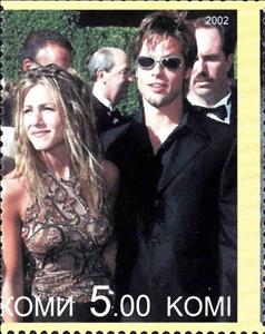 Stamp, Brat Pitt and Jennifer Aniston, Cinderellas,  , Actors, Famous People