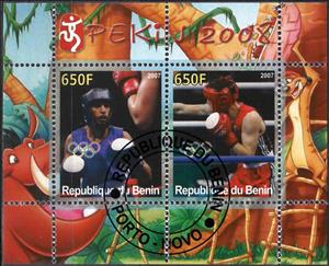 Mini Sheet, Olympic Games - Pekin 2008, Cinderellas,  , Boxing, Cartoons, Disney, Olympic Games, Sports