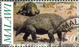 Stamp, Scutosaurus, Cinderellas,  , Dinosaurs, Prehistorical Animals
