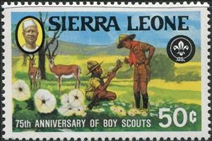 Stamp, Botanical study, Sierra Leone,  , Animals (Fauna), Scouting