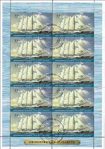 Mini Sheet, Four -masted gaff rig schooner"Grand Duchess Elizabeth", Germany, Federal Republic,  , Sailing Ships, Ships