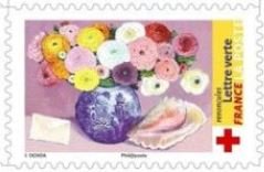Stamp, Renoncules, France,  , Flowers, Plants (Flora), Red Cross and Red Crescent