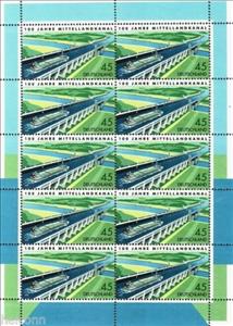 Mini Sheet, Mittellandkanal, Germany, Federal Republic,  , Anniversaries and Jubilees, Bridges, Rivers, Ships, Water