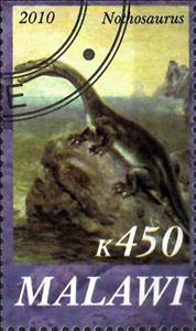 Stamp, Nothosaurus, Cinderellas,  , Animals (Fauna), Dinosaurs, Prehistorical Animals