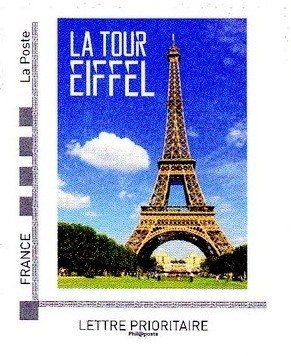 Stamp, The Eiffel Tower, France,  