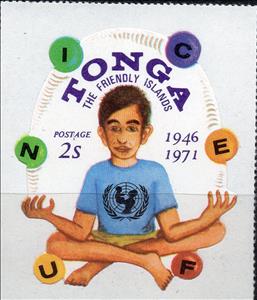 Stamp, Unicef, Tonga,  