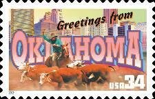 Stamp, Greetings from Oklahoma, United States of America,  