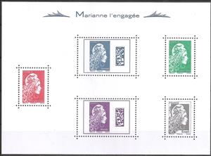 Mini Sheet, Bloc Marianne L'Engagée, France,  , Women
