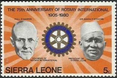 Stamp, Rotary Intl., 75th Anniv., Sierra Leone,  , Famous People, Rotary
