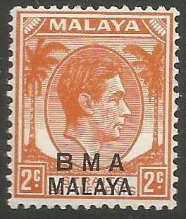 Overprinted "B.M.A. Malaya"