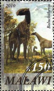 Stamp, Baluchitheriu, Cinderellas,  , Animals (Fauna), Dinosaurs, Prehistorical Animals