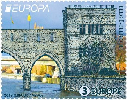 Pont des Trous Tournai - front view, city side