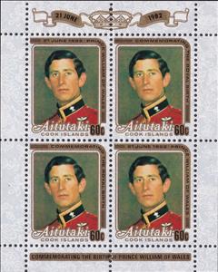 Mini Sheet, Prince Charles, Aitutaki,  , Famous People, Princes, Royalty, Weddings