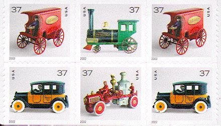 Se-tenant, Toy Vehicles, United States of America,  , Railways