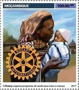 Stamp, 70th Anniversary of the Death of Paul P. Harris,, Mozambique,  , Rotary