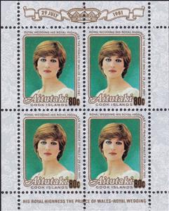 Mini Sheet, Lady Diana Spencer, Aitutaki,  , Famous People, Princesses, Royalty, Weddings
