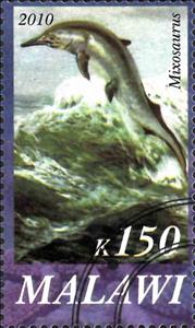 Stamp, Mixosaurus, Cinderellas,  , Animals (Fauna), Dinosaurs, Prehistorical Animals