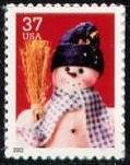 Snowman with Blue Plaid Scarf