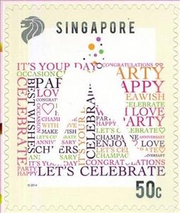 Stamp, Champagne Toast Self Adhesive, Singapore,  , Greetings