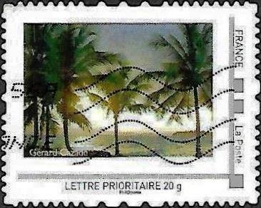 Stamp, Route du Rhum - Saint Malo-Guadelope, France,  , Palm-trees, Trees