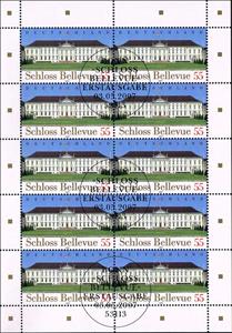 Mini Sheet, Bellevue Castle, Berlin, Germany, Federal Republic,  , Architecture, Buildings, Palaces