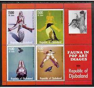 Souvenir Sheet, Fauna In Pop Art Images, Cinderellas,  , Art, Nudes