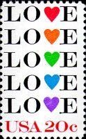 Stamp, Love, United States of America,  , Love, Hearts