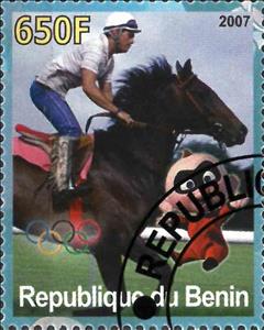 Stamp, Olympic Games - Pekin 2008, Cinderellas,  , Cartoons, Disney, Equestrianism and horse riding, Olympic Games, Sports