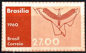 Stamp, Juscelino Kubitschek de Oliveira, Brazil,  , Architecture, Famous People, Heads of State, Men, Monograms