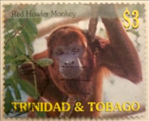 Stamp, Red Howler Monkey, Trinidad and Tobago,  , Animals (Fauna), Mammals, Monkeys