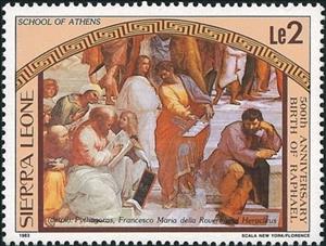 Stamp, Pythagoras, Heraclitus, Sierra Leone,  , Paintings