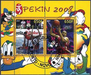 Mini Sheet, Olympic Games - Pekin 2008, Cinderellas,  , Basketball, Cartoons, Disney, Olympic Games, Sports