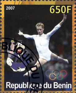 Stamp, Olympic Games - Pekin 2008, Cinderellas,  , Cartoons, Disney, Gymnastics, Olympic Games, Sports