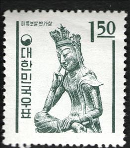 Stamp, Miruk Basal, Korea, South,  , Statues